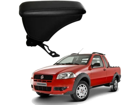 Apoio Descanso Encosto de Braço FIAT STRADA COM ENGATE CURVO - Preto  - 1998 a 2012